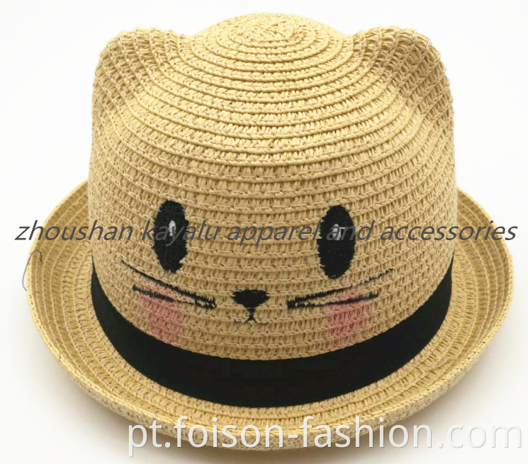 Hot Sell Kids New Animal With A Straw Hat Beach Hat1